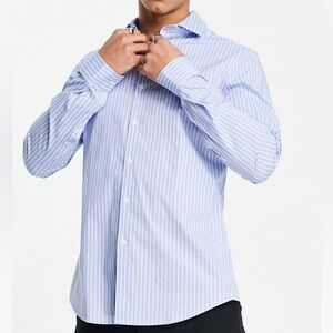 Slim pinstripe button down